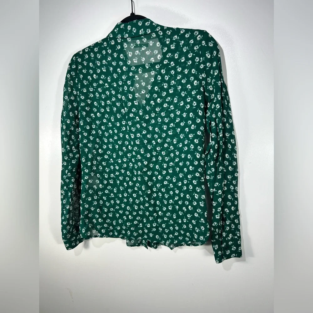 REFORMATION Violet Blouse in Chive Sz X-Small
